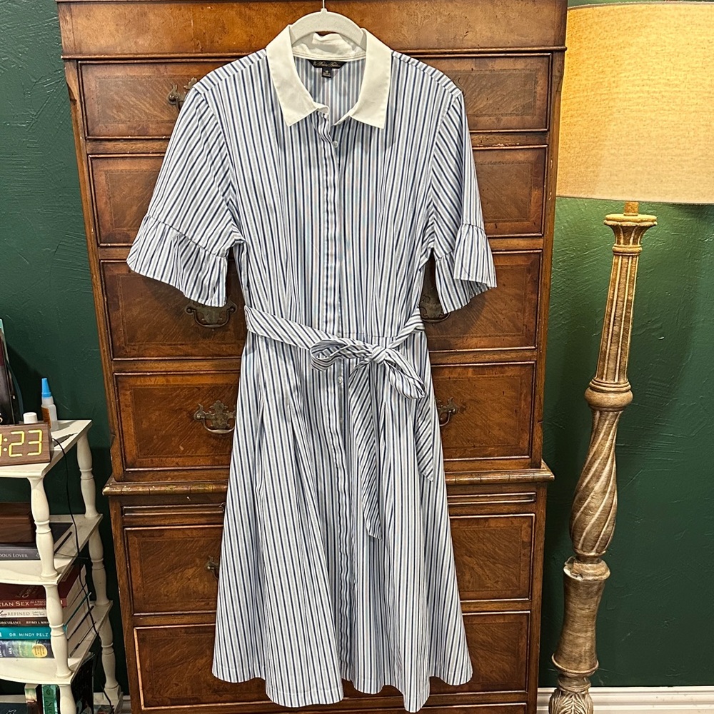 Brooks Brothers Pinstripe Midi Dress